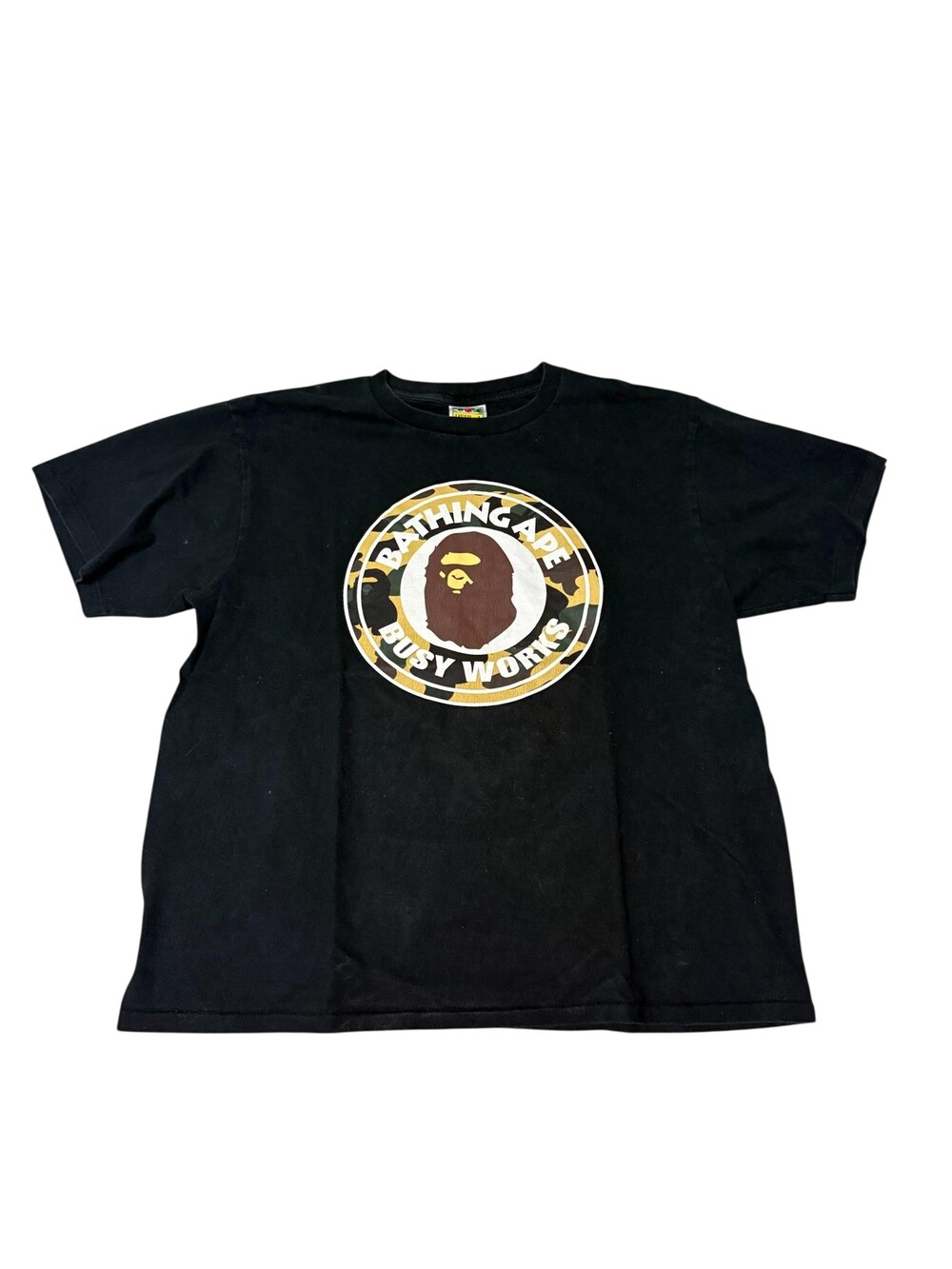 A Bathing Ape Shirt Mens Large Black Busy Works Logo Graphic Tee Streetwear